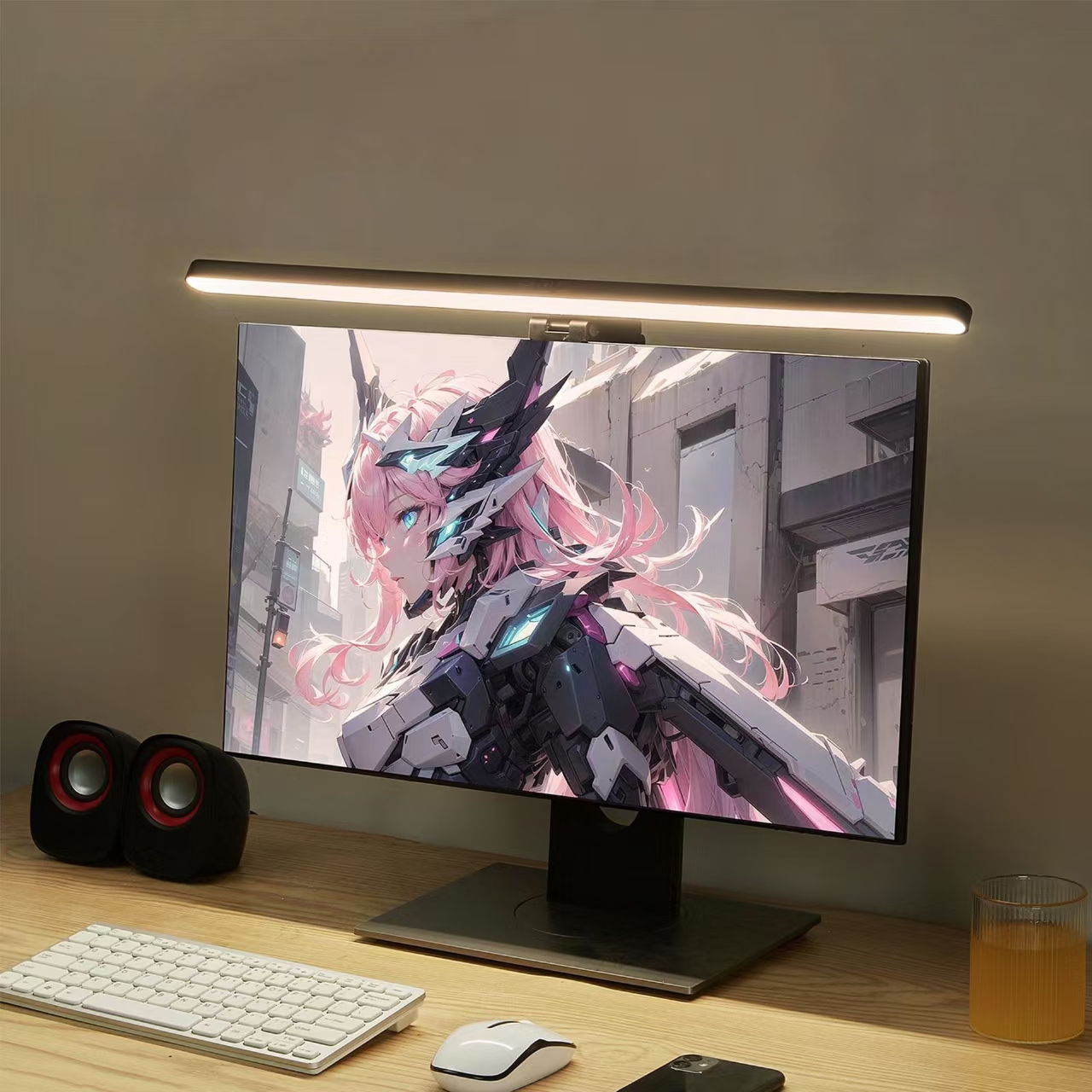 Desk Setup Home - LED Monitor Light Hanging Desk Lamp