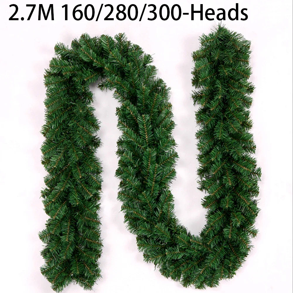 Desk Setup Green - 2.7M Artificial Green Christmas Garland Wreath