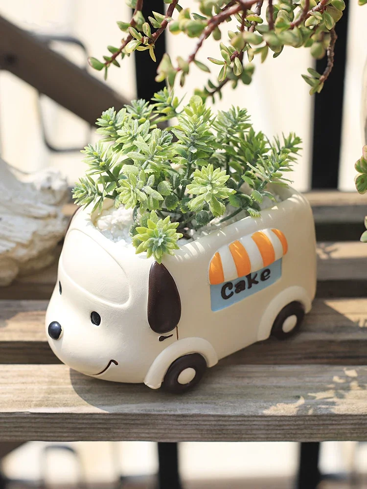 Desk Setup Green - Food Truck Animal Small Plant Pot
