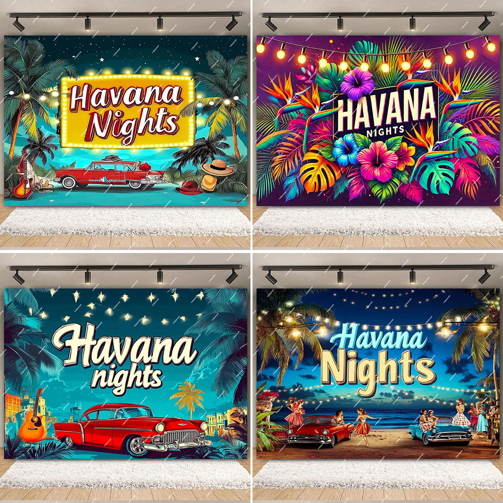 Desk Setup Plants - Havana Nights Backdrop Birthday Party Photography