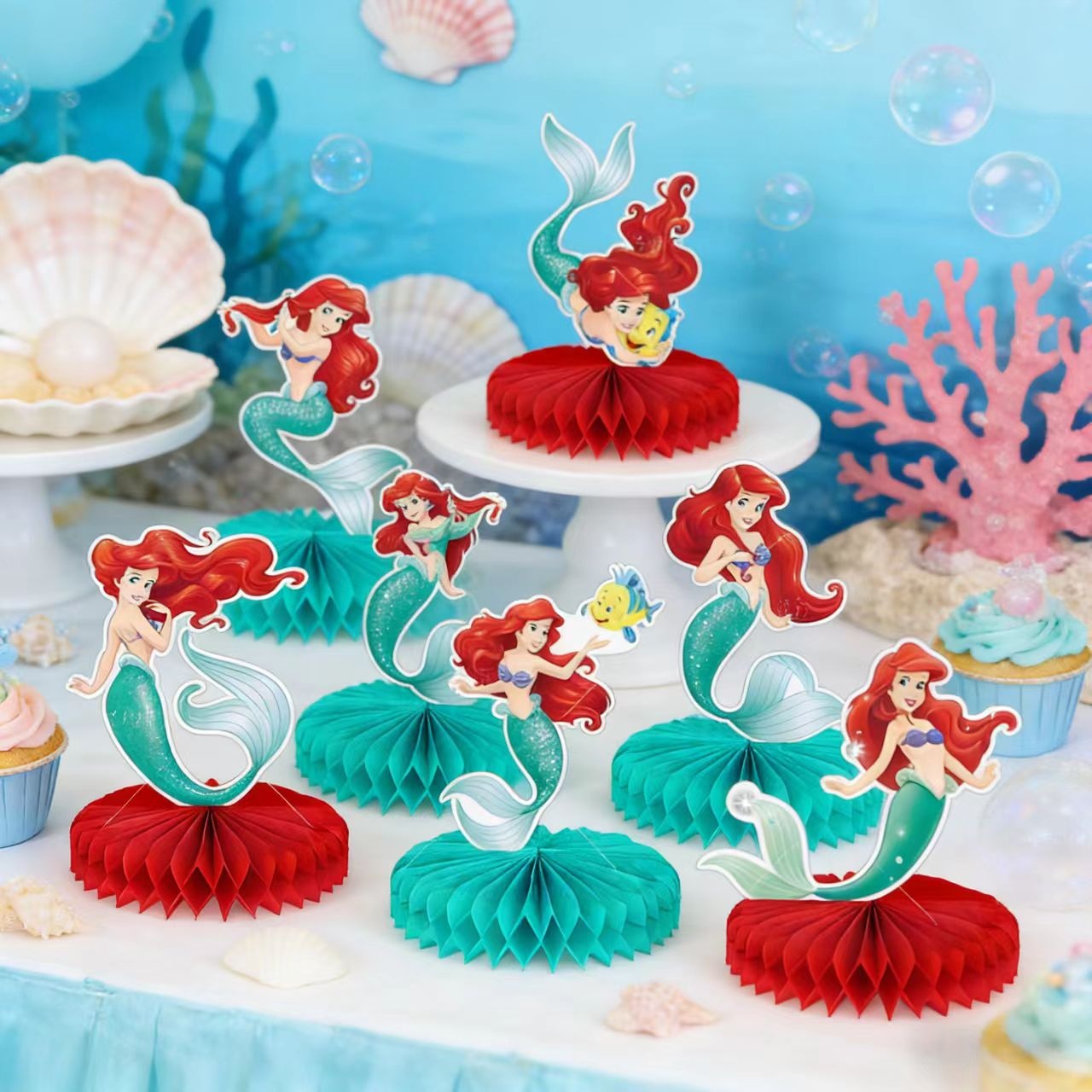 Desk Setup Plants - Mermaid Honeycomb Desktop Decor Mermaid Birthday