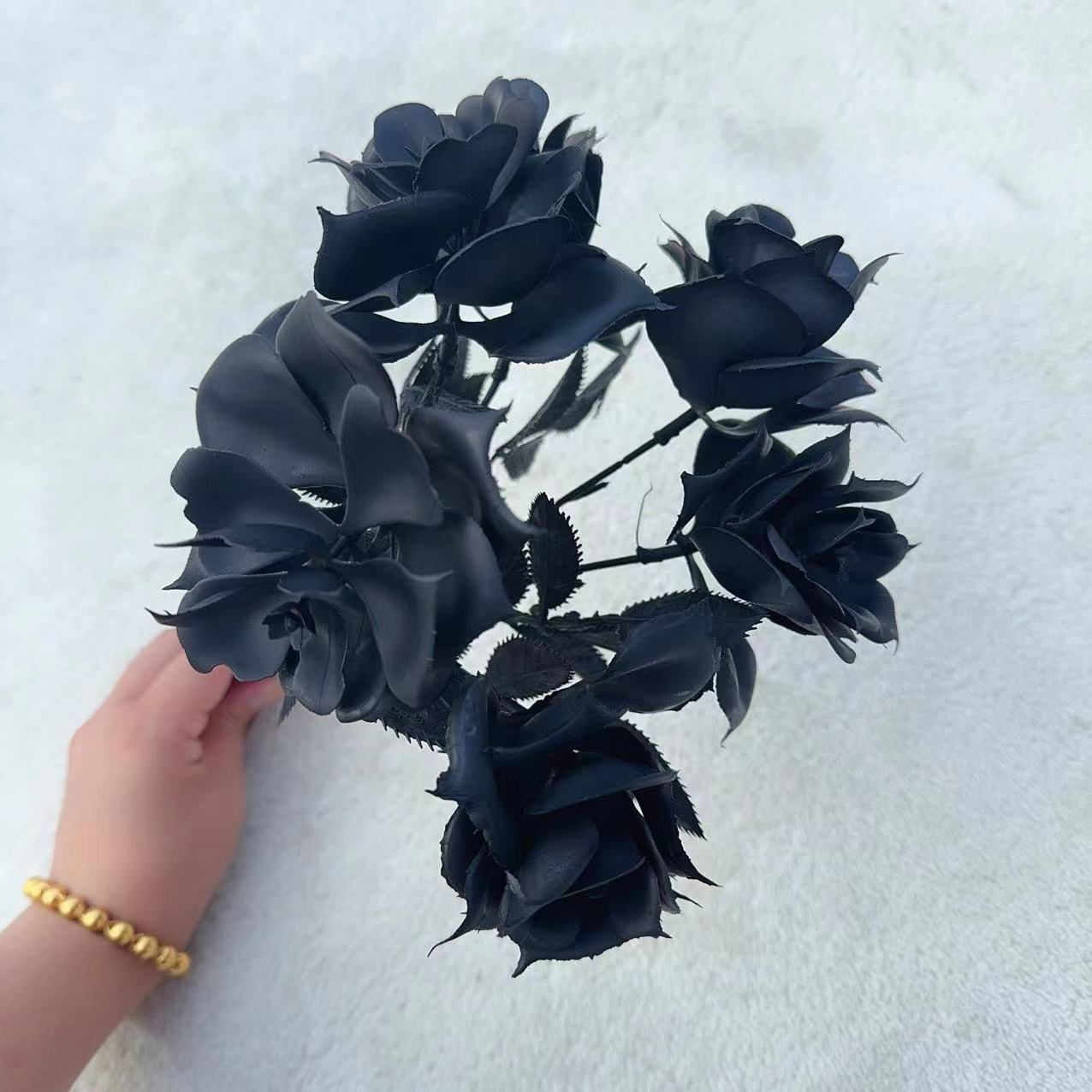 Black Halloween Artificial Flo - Desk Setup Plants recension och pris