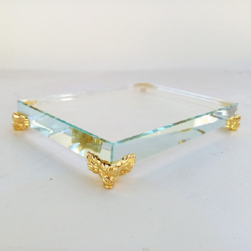 1pc Rectangular Glass Cube Bas - Desk Setup Home recension och pris