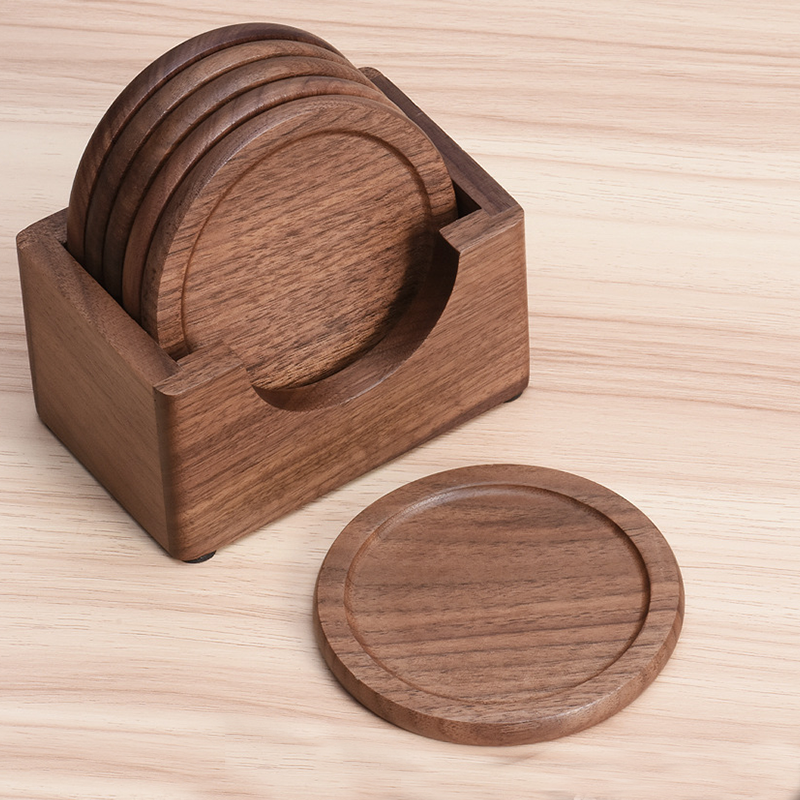 Walnut Dark Coaster Set of 6 P - Desk Setup Dark recension och pris