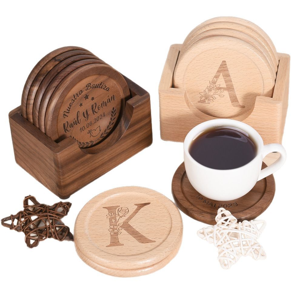 Walnut Dark Coaster Set of 6 P - Desk Setup Dark recension och pris
