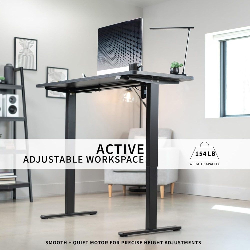 VIVO Electric 60 x 24 inch Sta - Desk Setup Dark recension och pris