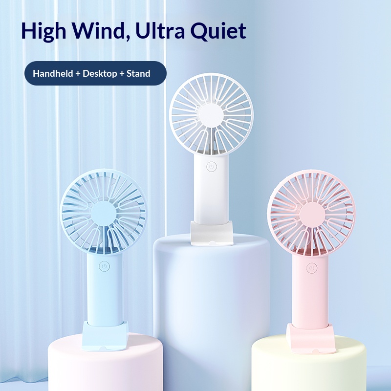 Mini Handheld Fan, 3 In 1 Port - Desk Setup Home recension och pris