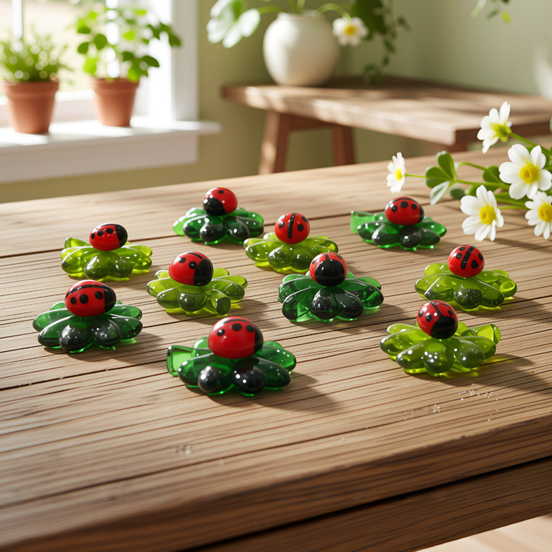 5pcs Green Mini Glass Four-Lea - Desk Setup Green recension och pris
