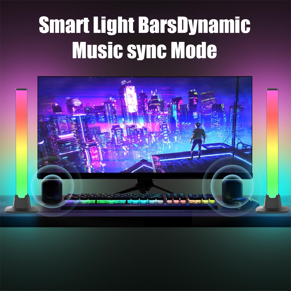 RGB LED Lights Bar Bluetooth S - Desk Setup With Tv recension och pris