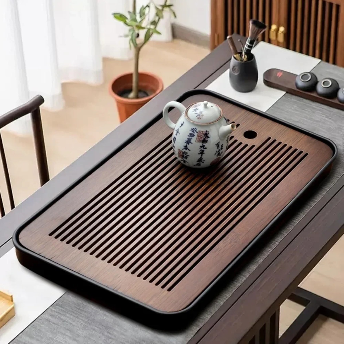 Portable Detachable Bamboo Tea - Desk Setup Clean recension och pris