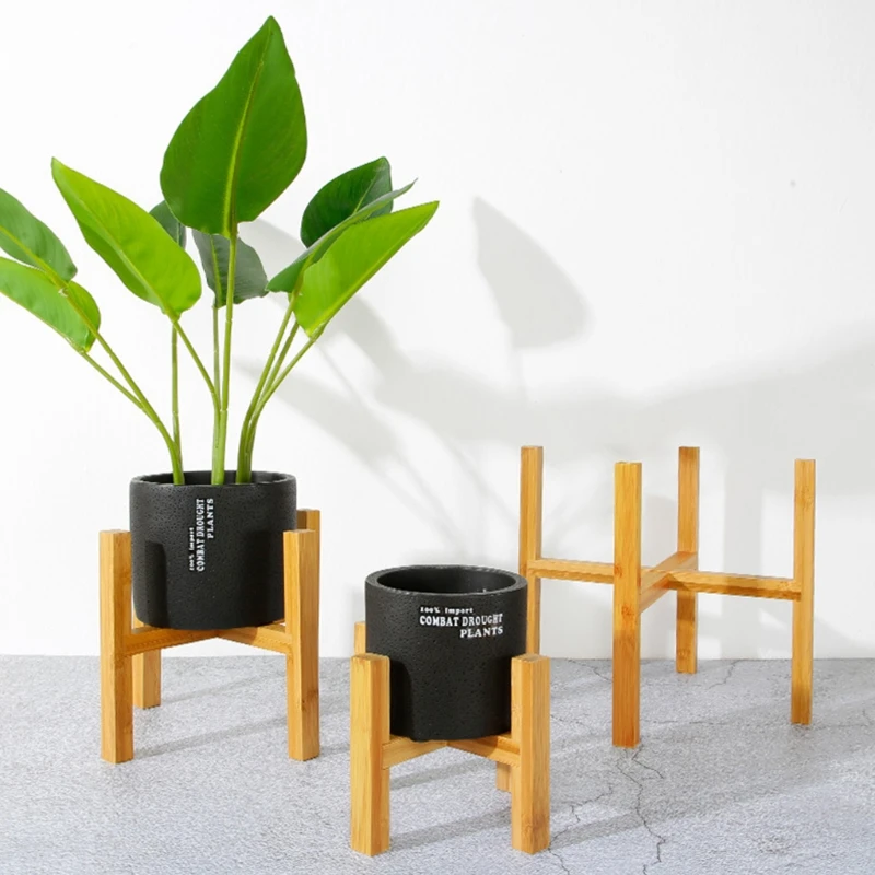 Four-legged Wood Flower Pot Ho - Desk Setup Plants recension och pris