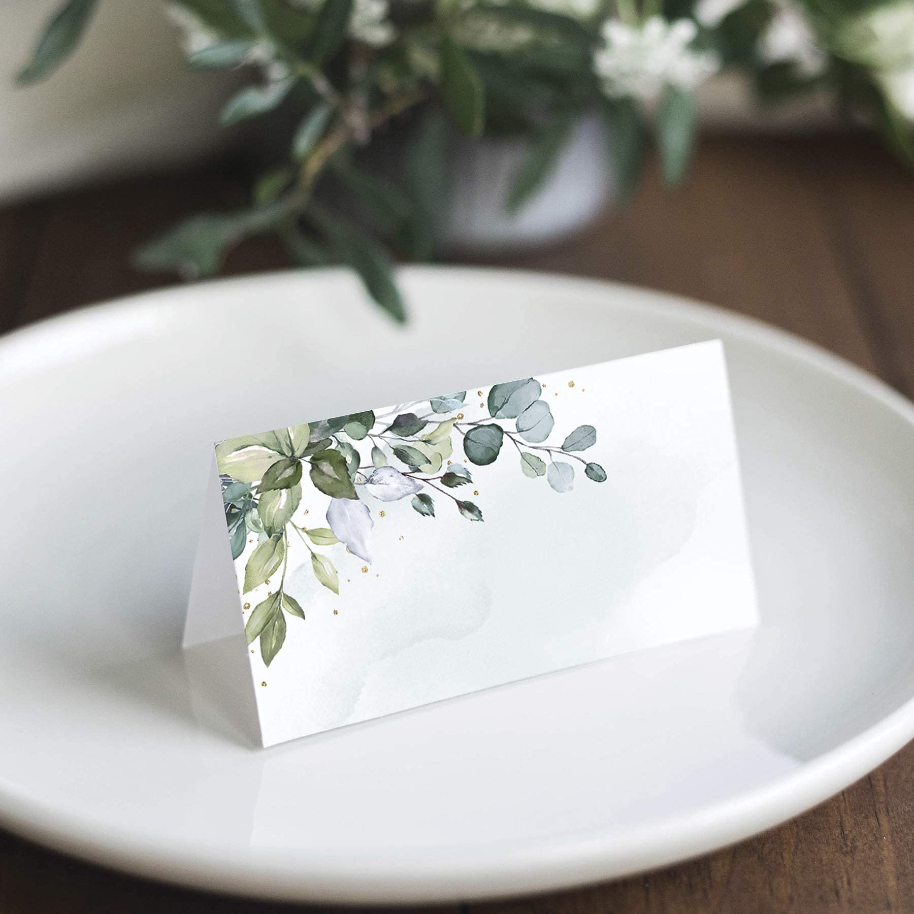 Green Leaf Watercolor Wedding  - Desk Setup Green recension och pris