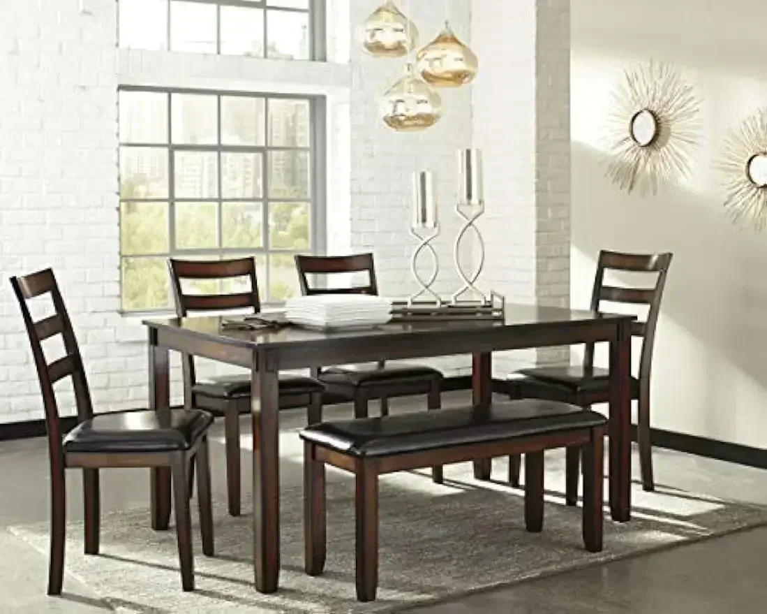 XMSJ-Coviar 6 Piece Dining Set - Desk Setup Dark recension och pris