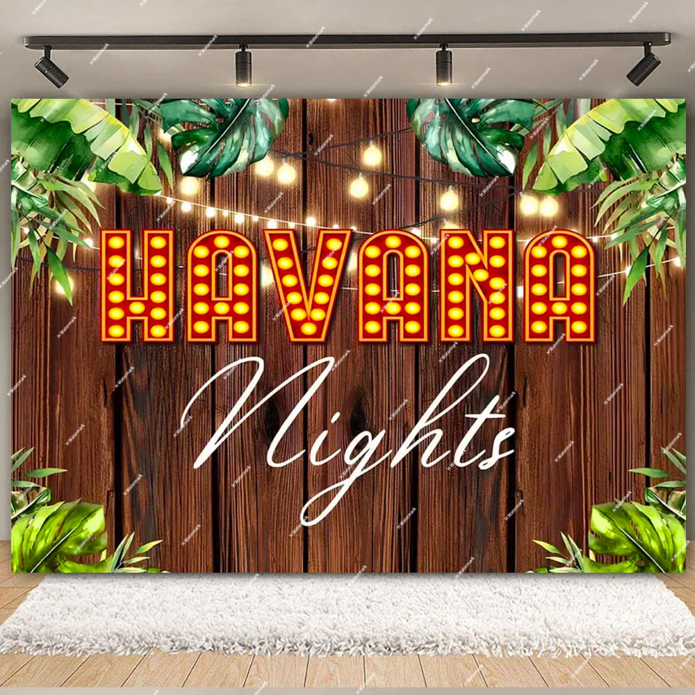 Havana Nights Backdrop Birthda - Desk Setup Plants recension och pris