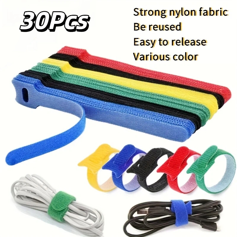 30Pcs Multicolor Reusable Velc - Cable Velcro Strap recension och pris