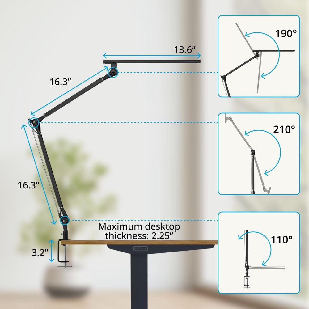 Adjustable 3-Color LED Desk La - Desk Setup Home recension och pris
