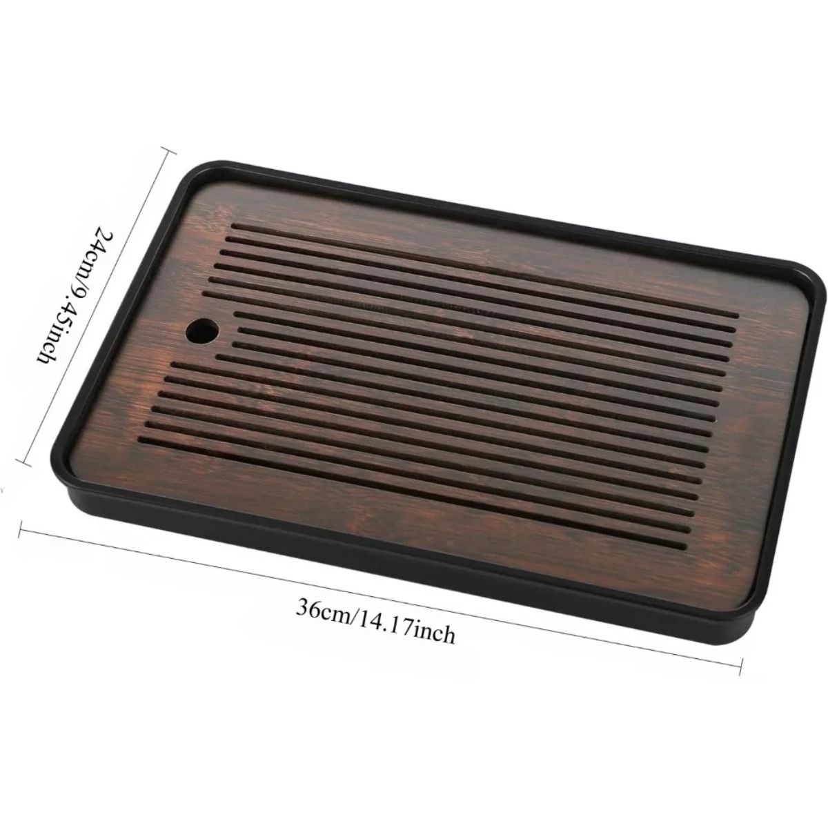 Natural Bamboo Tea Tray with H - Desk Setup Clean recension och pris
